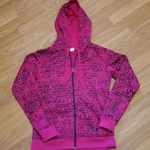 Under Armour XS pink and black zip up hoody